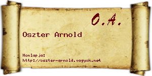 Oszter Arnold névjegykártya