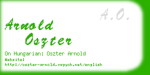 arnold oszter business card